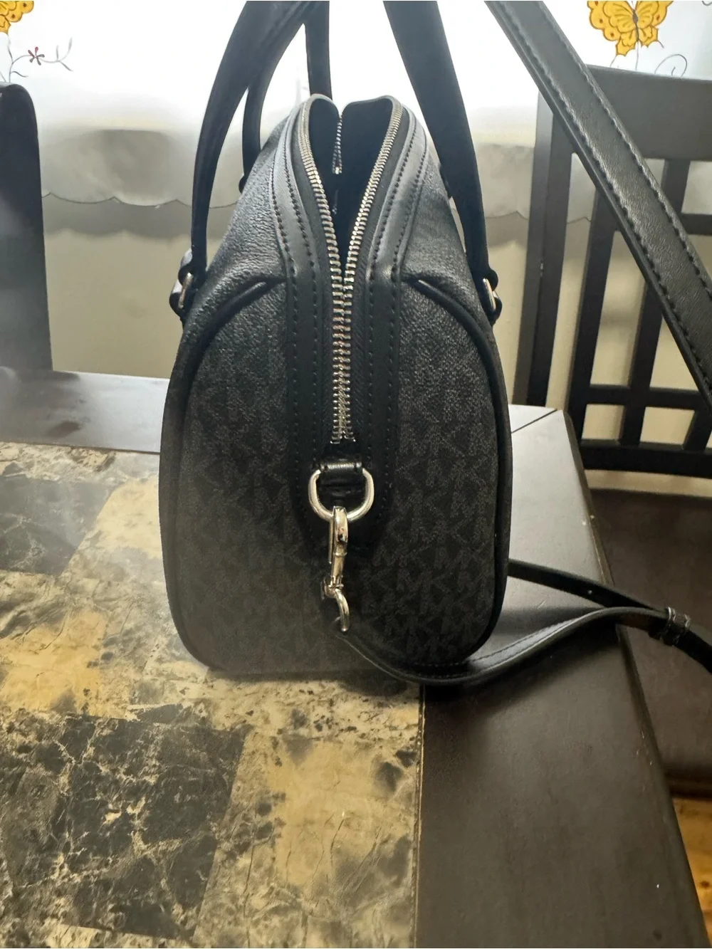 Michael Kors Black MK Logo Duffel Bag